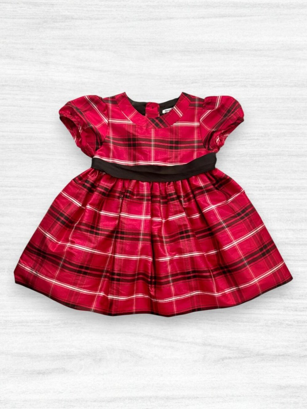Hartstrings 4T Red Plaid Silk Holiday Dress Christmas Party Velvet Ribbon Girls
